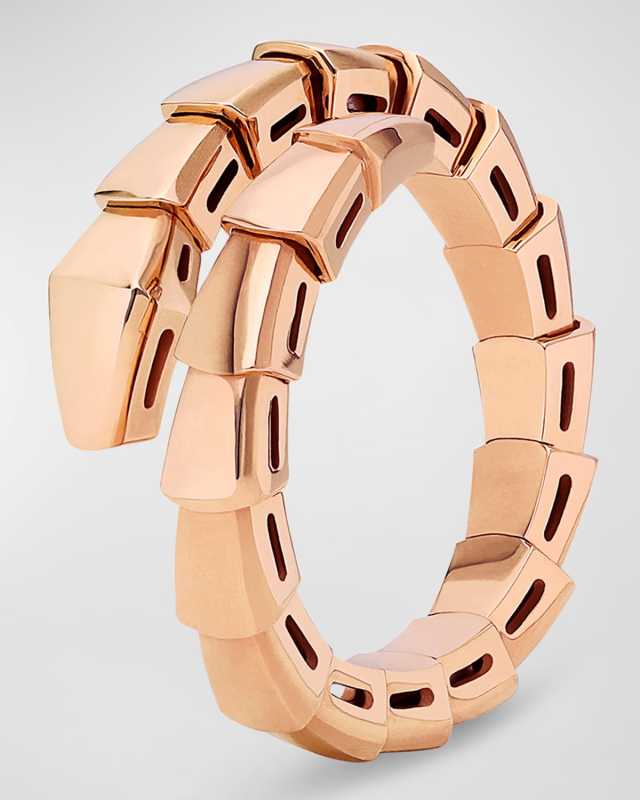 Serpenti Viper 18K Rose Gold Coil Ring, EU 53 / US 6.25